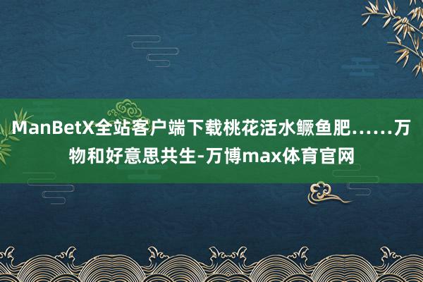 ManBetX全站客户端下载桃花活水鳜鱼肥……万物和好意思共生-万博max体育官网