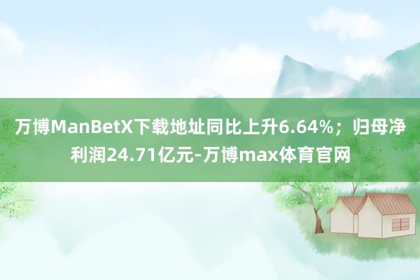 万博ManBetX下载地址同比上升6.64%；归母净利润24.71亿元-万博max体育官网