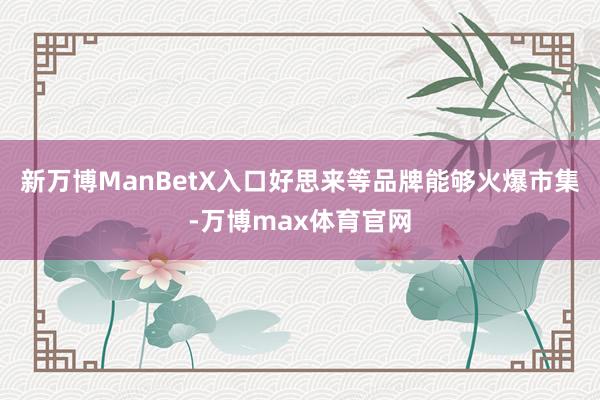 新万博ManBetX入口好思来等品牌能够火爆市集-万博max体育官网