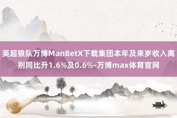 英超狼队万博ManBetX下载集团本年及来岁收入离别同比升1.6%及0.6%-万博max体育官网
