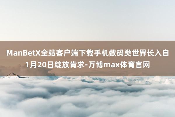 ManBetX全站客户端下载手机数码类世界长入自1月20日绽放肯求-万博max体育官网