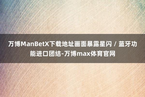 万博ManBetX下载地址画面暴露星闪 / 蓝牙功能进口团结-万博max体育官网