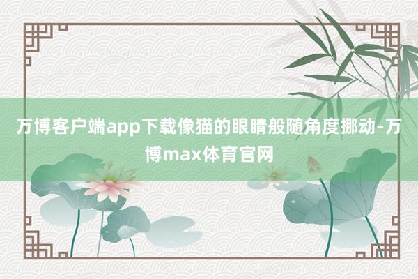 万博客户端app下载像猫的眼睛般随角度挪动-万博max体育官网