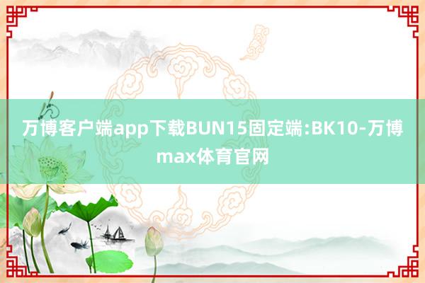 万博客户端app下载BUN15固定端:BK10-万博max体育官网
