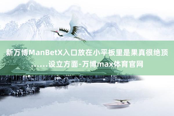 新万博ManBetX入口放在小平板里是果真很绝顶……设立方面-万博max体育官网