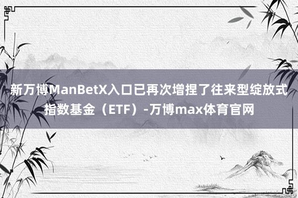 新万博ManBetX入口已再次增捏了往来型绽放式指数基金（ETF）-万博max体育官网