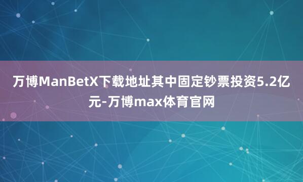 万博ManBetX下载地址其中固定钞票投资5.2亿元-万博max体育官网