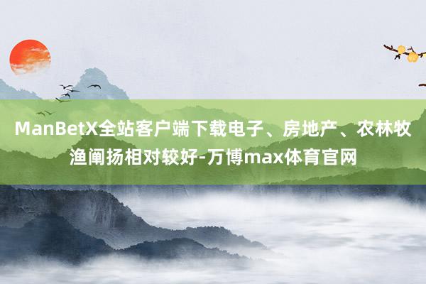 ManBetX全站客户端下载电子、房地产、农林牧渔阐扬相对较好-万博max体育官网
