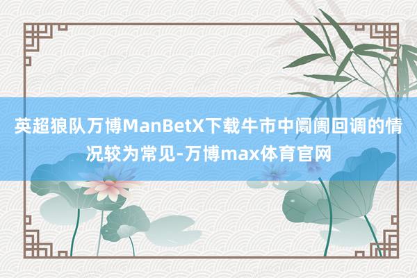 英超狼队万博ManBetX下载牛市中阛阓回调的情况较为常见-万博max体育官网