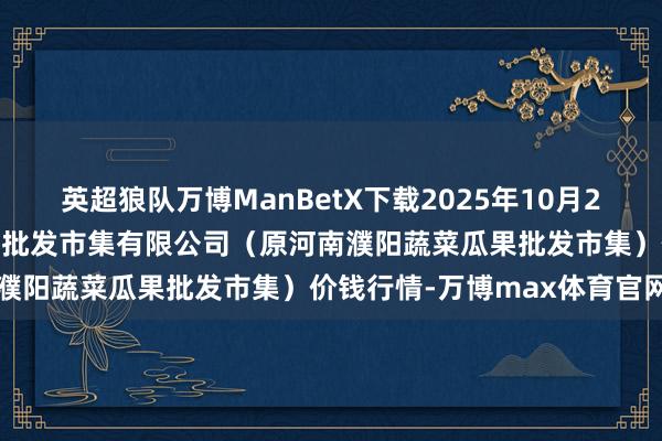 英超狼队万博ManBetX下载2025年10月28日河南濮阳宏进农副产物批发市集有限公司（原河南濮阳蔬菜瓜果批发市集）价钱行情-万博max体育官网